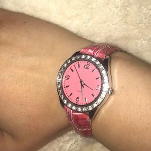 Leather Pink Watch